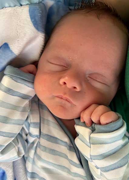 Baby Landon Jones sleeps soundly after his journey fighting MCAD