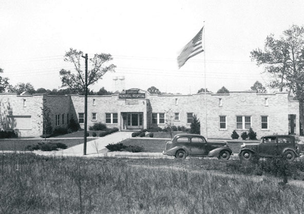 A retro image of Gregg Hospital, which later became CHRISTUS Health Good Shepherd Hospital